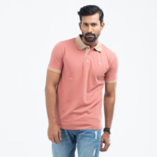 Contrast Polo Shirt - Light Orange